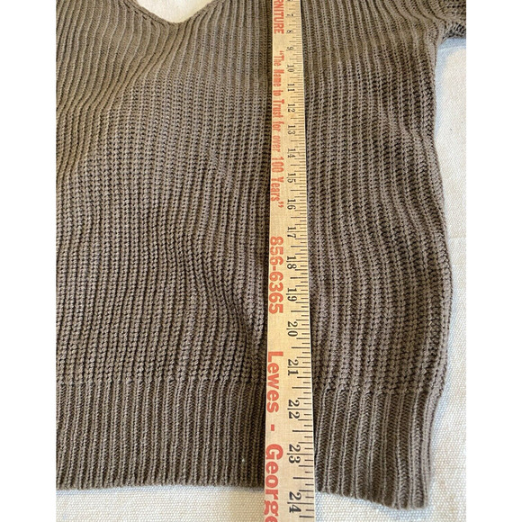 Love Tree Twist Knot Sweater Womens Medium M Brown Knit V Neck Pullover Sweater - Picture 10 of 12